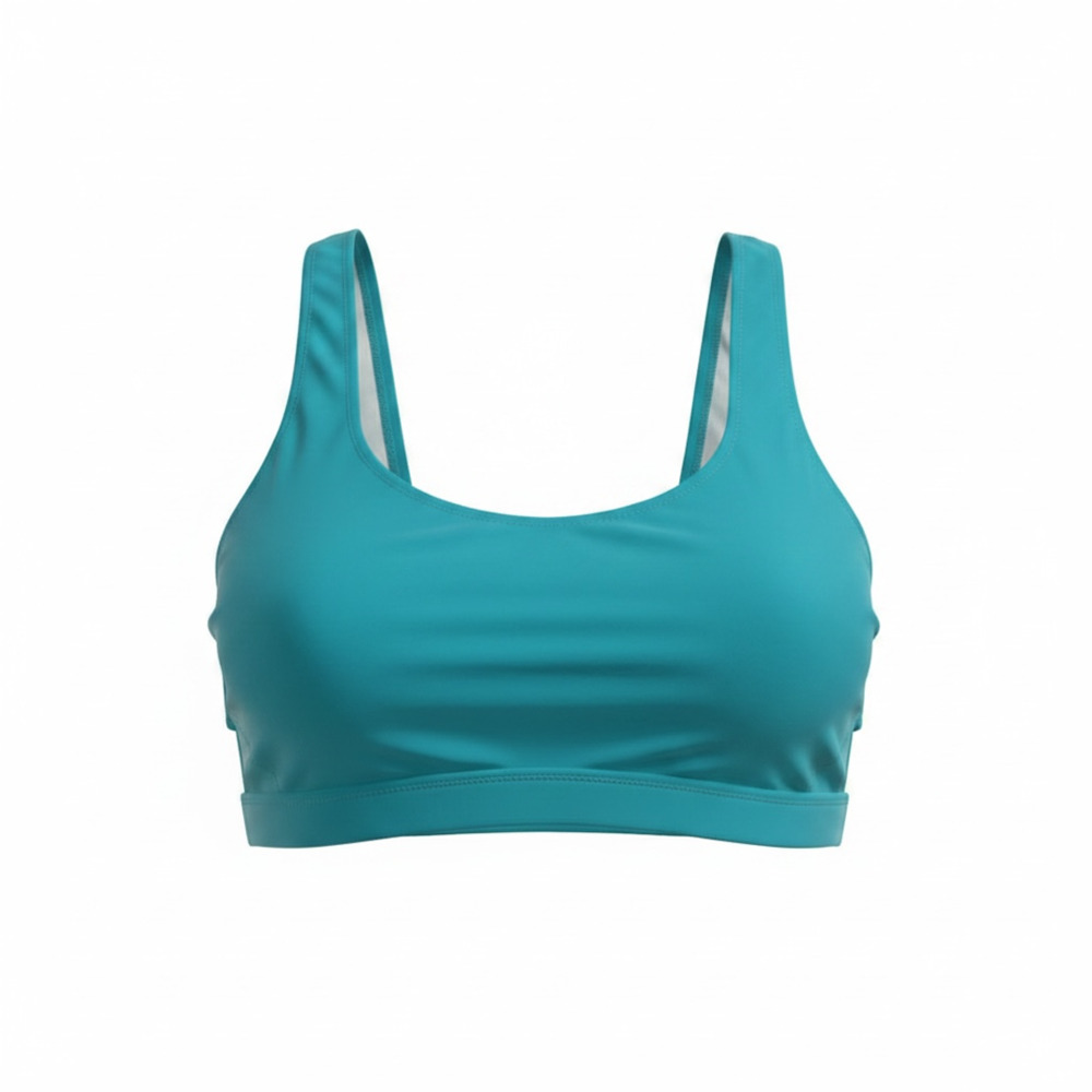 Charming Jelly Teal Bikini Swim Top Scoop Neck Cutout Size M